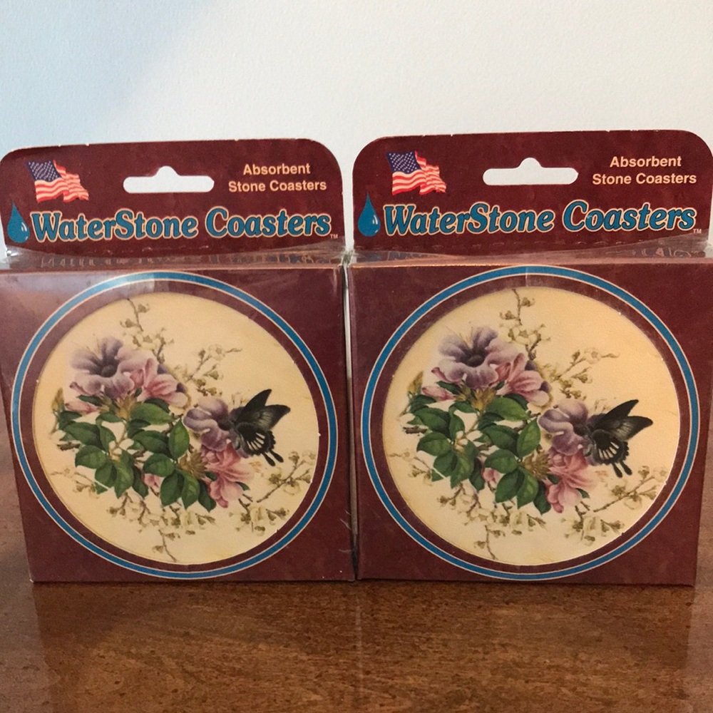 Waterstone coasters , two boxes with two coasters in each box total of four.